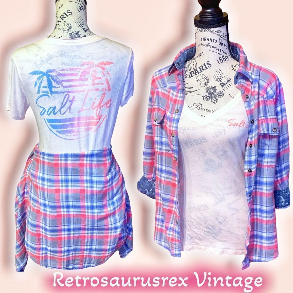 Jachs Girlfriend Flannel / Salt Life Tee Shirt Back to School Bundle